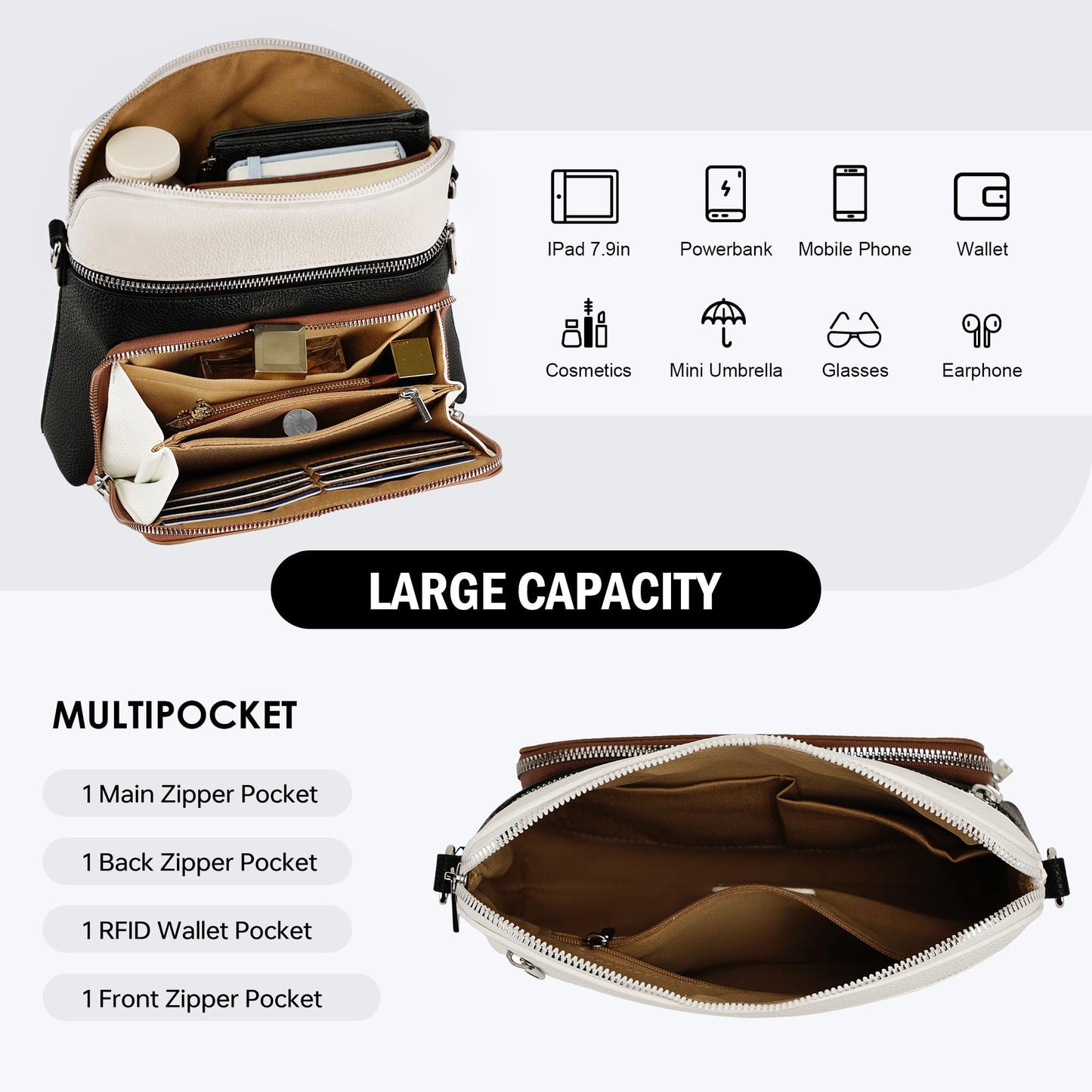 Crossbody Purses for Women Small Crossbody Bags for Women with Built in RFID Wallet