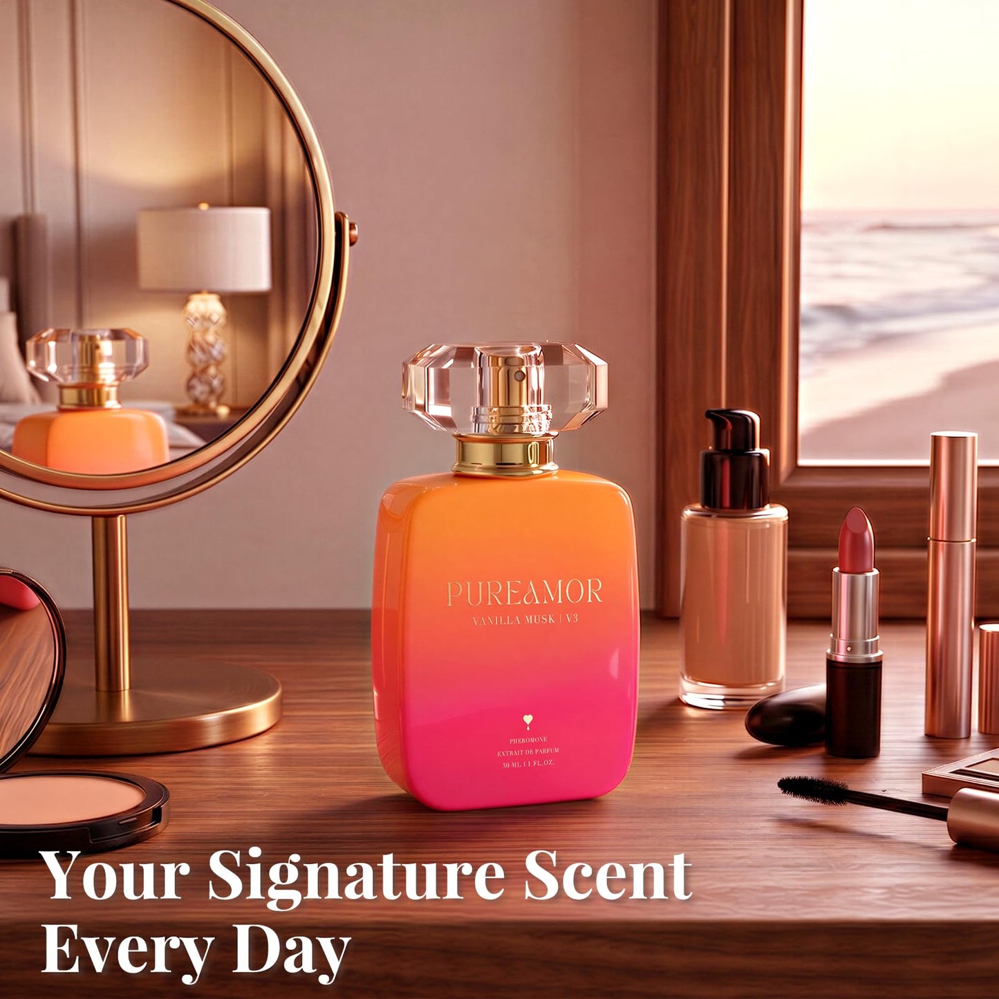 PUREAMOR Pheromone Perfume for Women, Moonlight Mellow Extrait de Parfum - Long Lasting Sweet Floral Gourmand Scent, 30% High Concentration, Full Size Fragrance Spray, 1.0 oz / 30 ml
