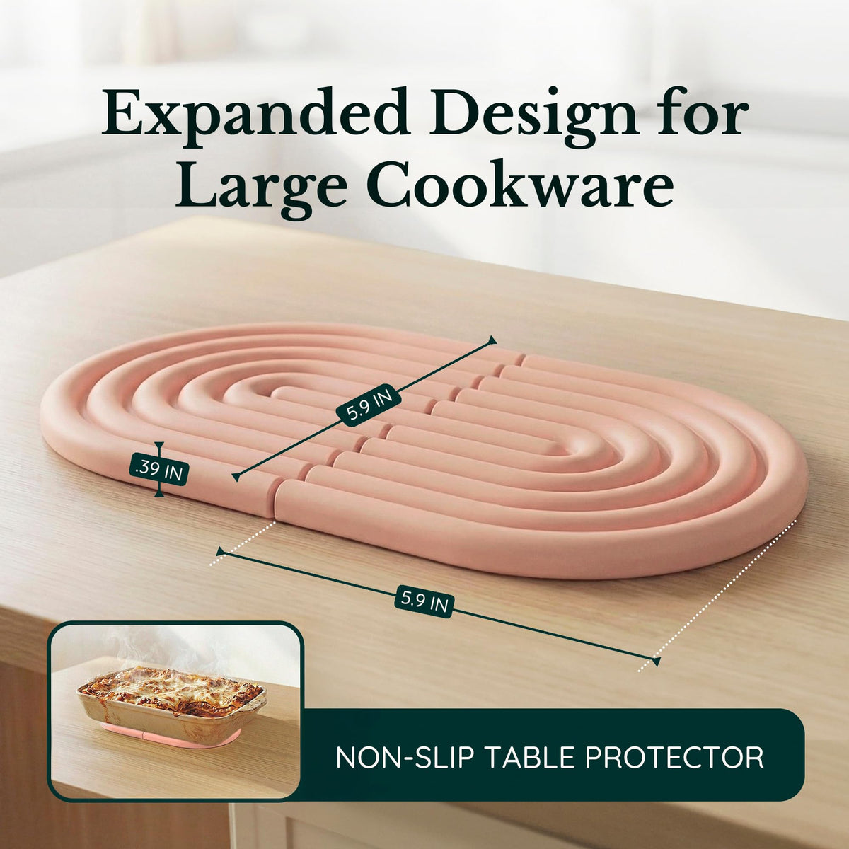 Silicone Trivets for Hot Dishes – Heat-Resistant, Non-Slip Pot Holders for Kitchen & Coasters – Durable Hot Pads for Pots, Pans, Baking Dishes & Kitchen Appliances