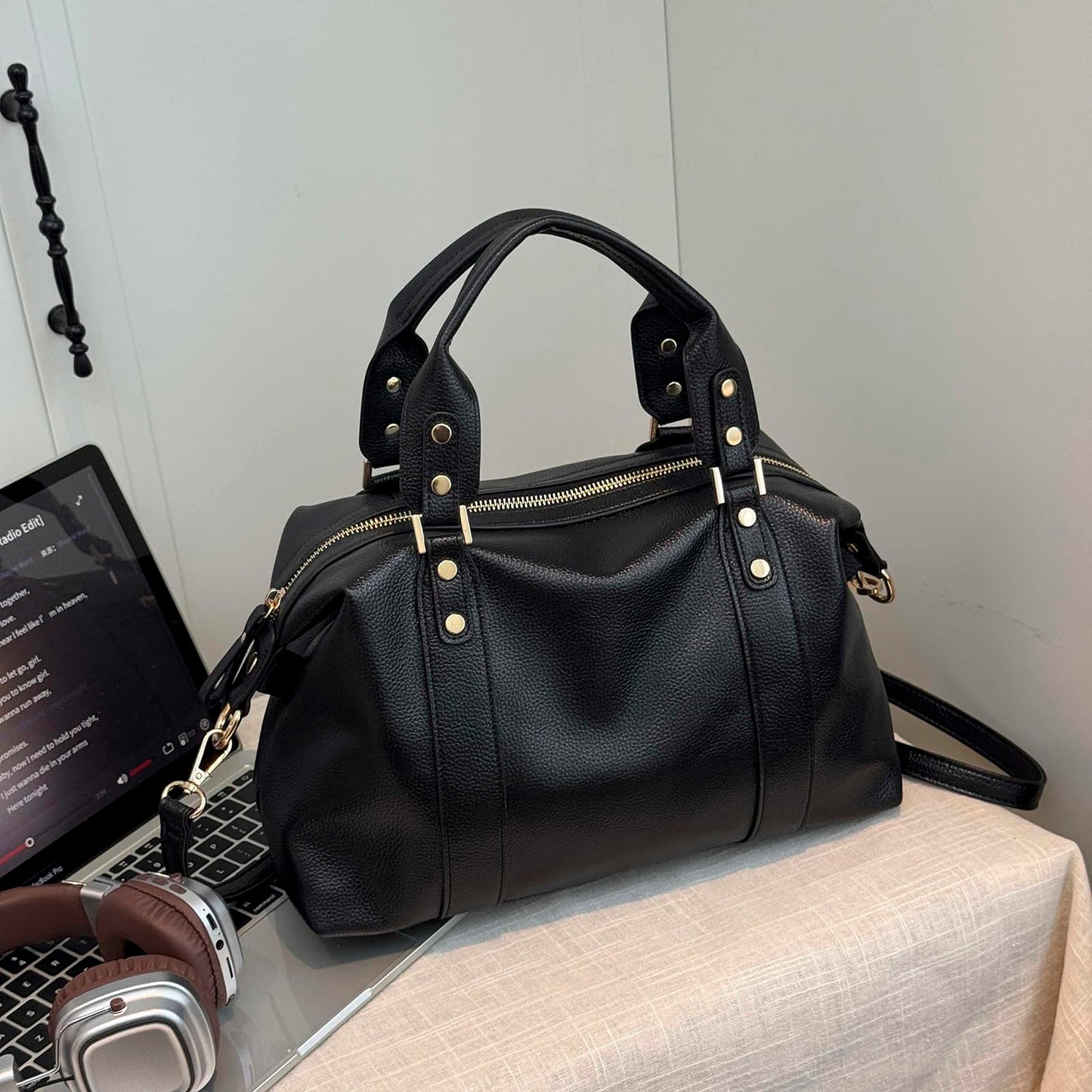 Handbags and Purses for women Vegan Leather Tote Bag for Women Satchel Shoulder Bags Travel Purse with Compartments