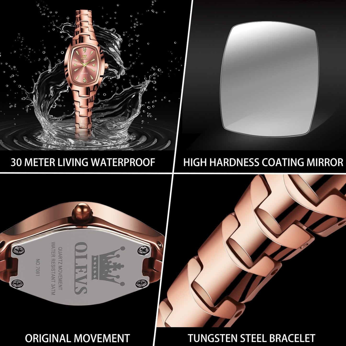 OLEVS Women's Luxury Elegant Watch, Fashion Waterproof Ladies Dress Watch, Stainless Steel Gold Silver Watches for Women, Small Wrist with Day Date, Ideal for Gift Daily Wear