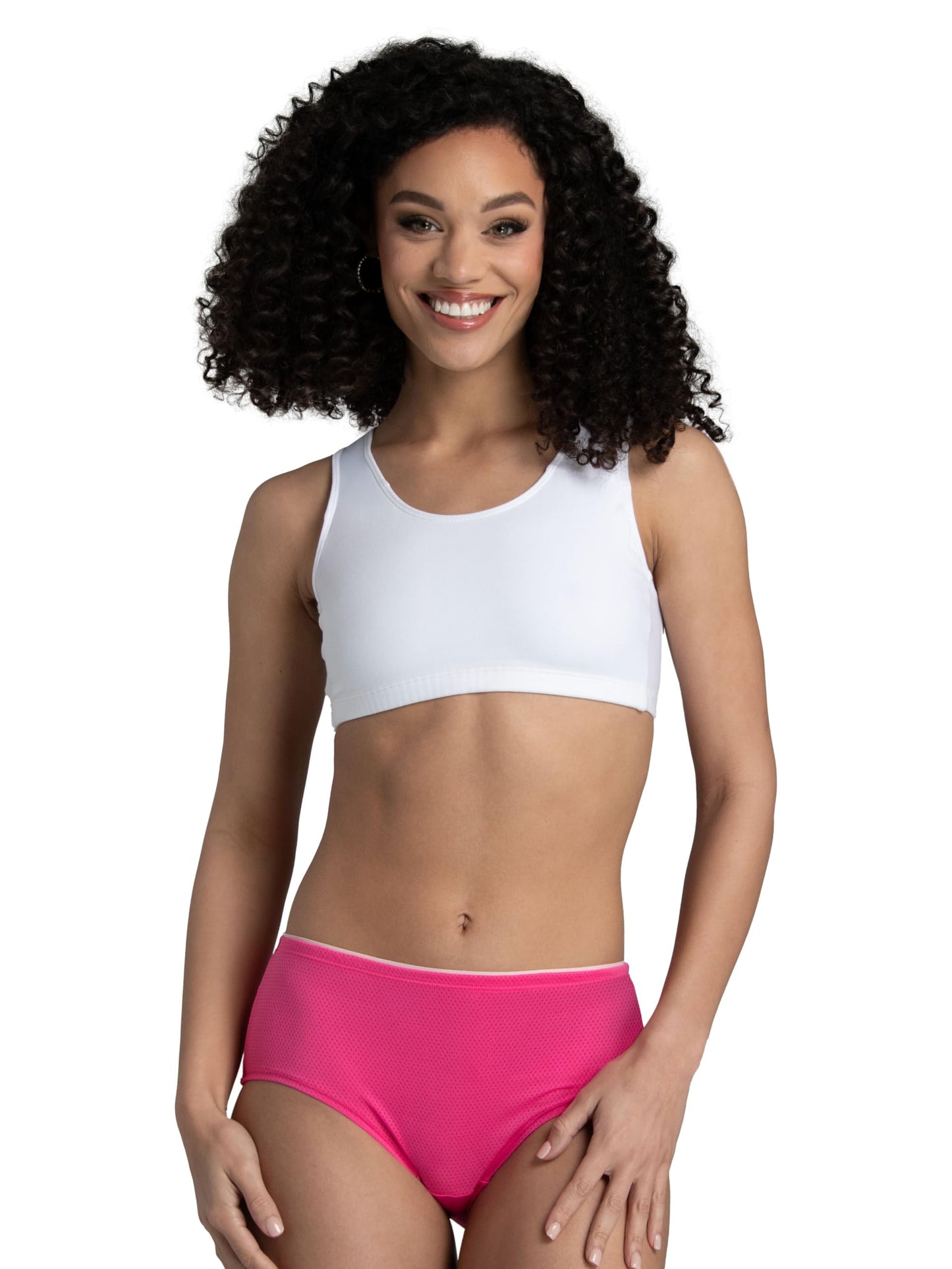 Fruit of the Loom Women's Breathable Underwear (Regular & Plus Size), Hi Cut-Micro Mesh-6 Pack Assorted Colors, 6