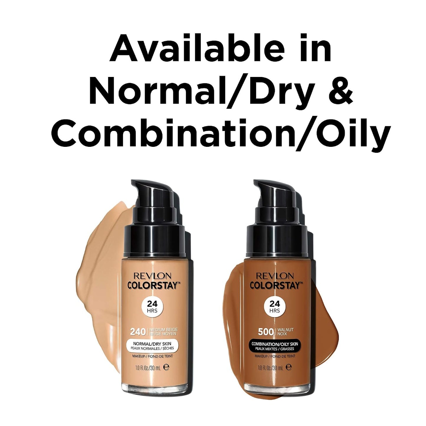 Revlon Liquid Foundation, ColorStay Face Makeup for Normal & Dry Skin, SPF 20, Longwear Medium-Full Coverage with Natural Finish, 240 Medium Beige, 1 Fl Oz