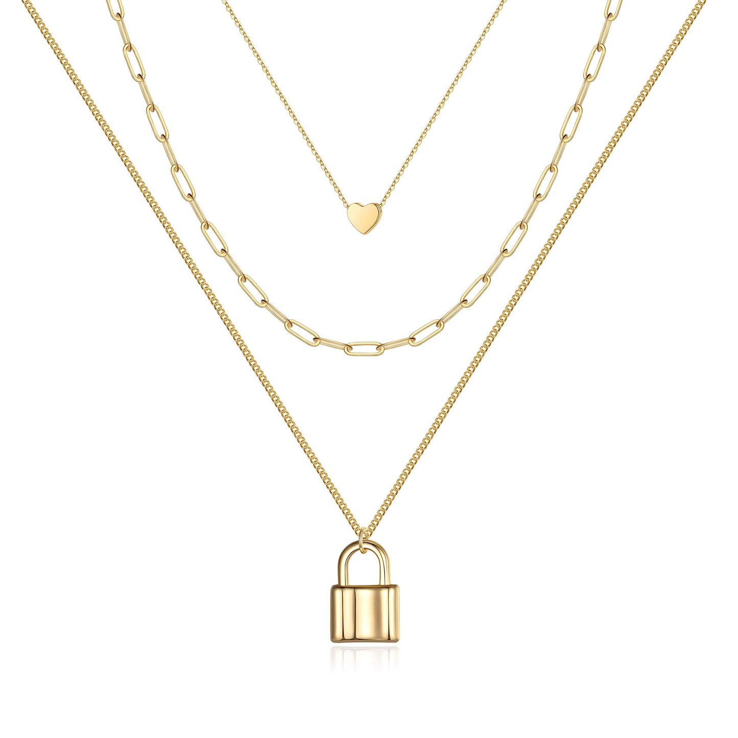 Turandoss Dainty Layered Choker Necklace, Handmade Y Pendant Necklace Multilayer Bar Disc Necklace Adjustable Layering Choker Necklaces for Women