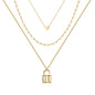 Turandoss Dainty Layered Choker Necklace, Handmade Y Pendant Necklace Multilayer Bar Disc Necklace Adjustable Layering Choker Necklaces for Women