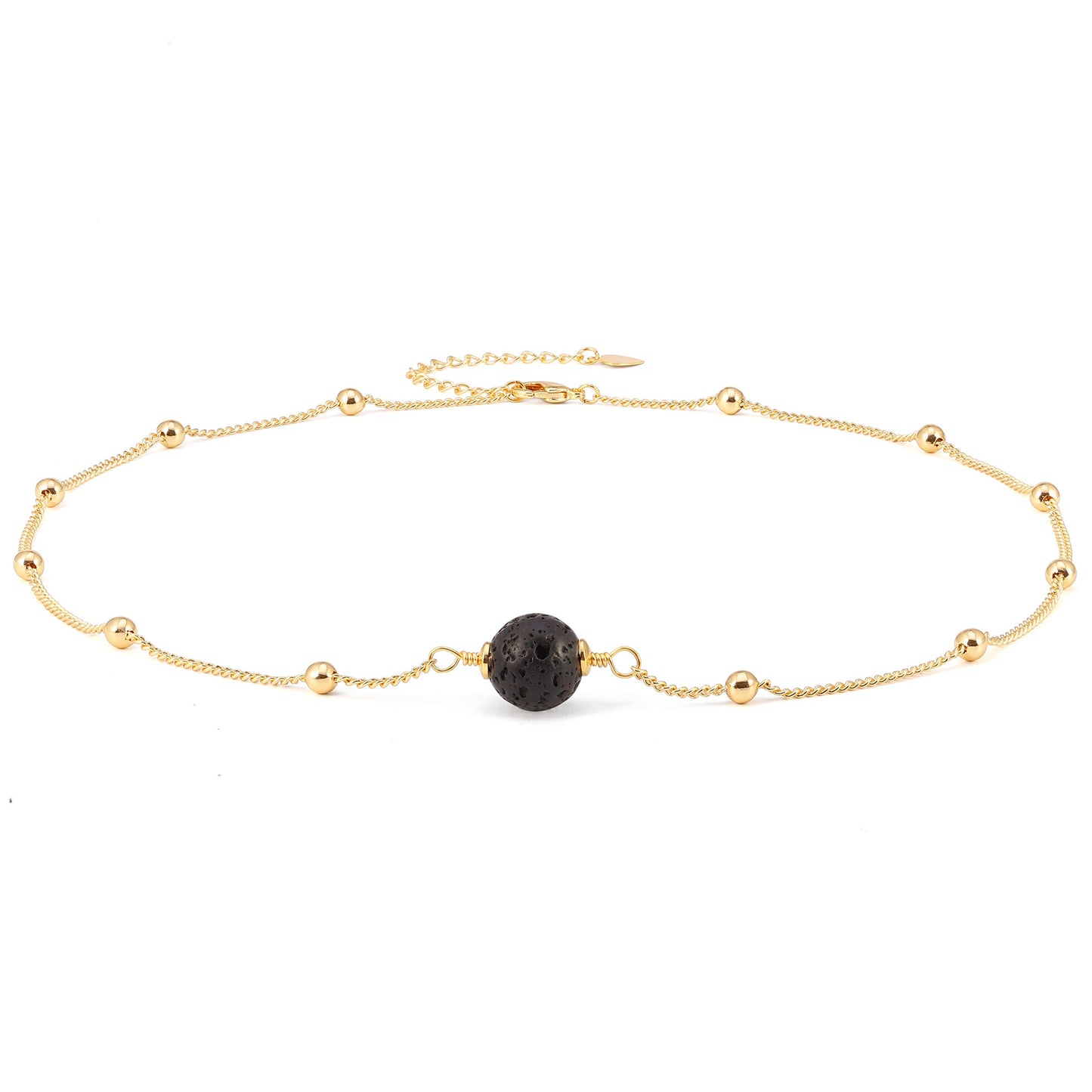 Aobei Pearl 18K Gold Plated Paperclip Chain Choker Satellite Chain Freshwater Cultured Biwa Pearl Pendant Necklace Dainty Turquoise Jewelry for Women