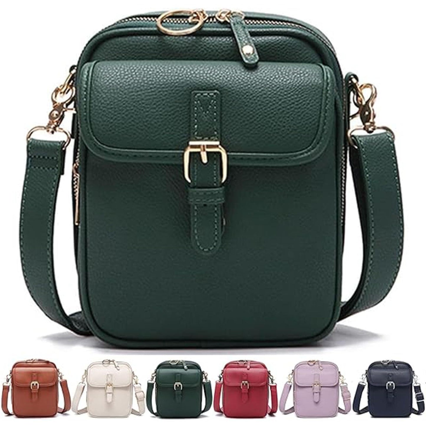 Leather Crossbody Bag for Women,Anti-Theft Messenger Bag with Large Capacity,Built-in Purse Card Slots Shoulder Sling Bag