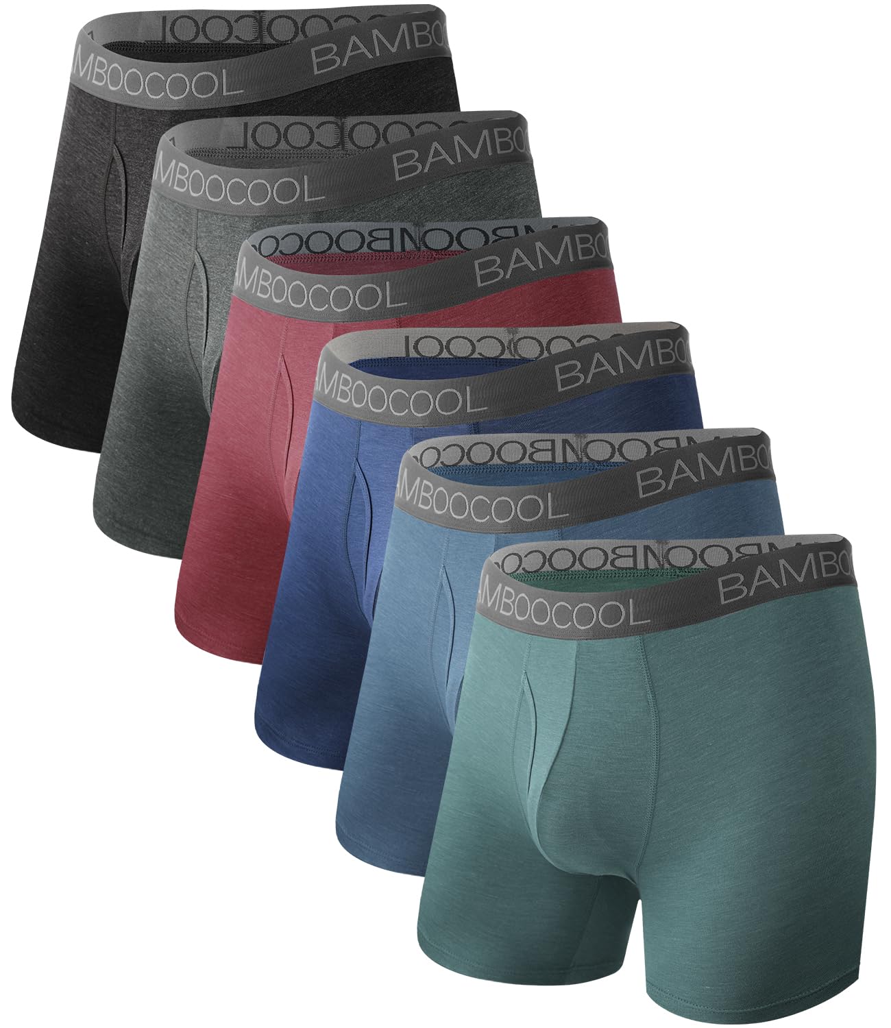 BAMBOO COOL Ultra Soft Mens Underwear Boxer Briefs Multi-pack | Bamboo Fabric‌,No Ride Up,More Breathable Than Cotton