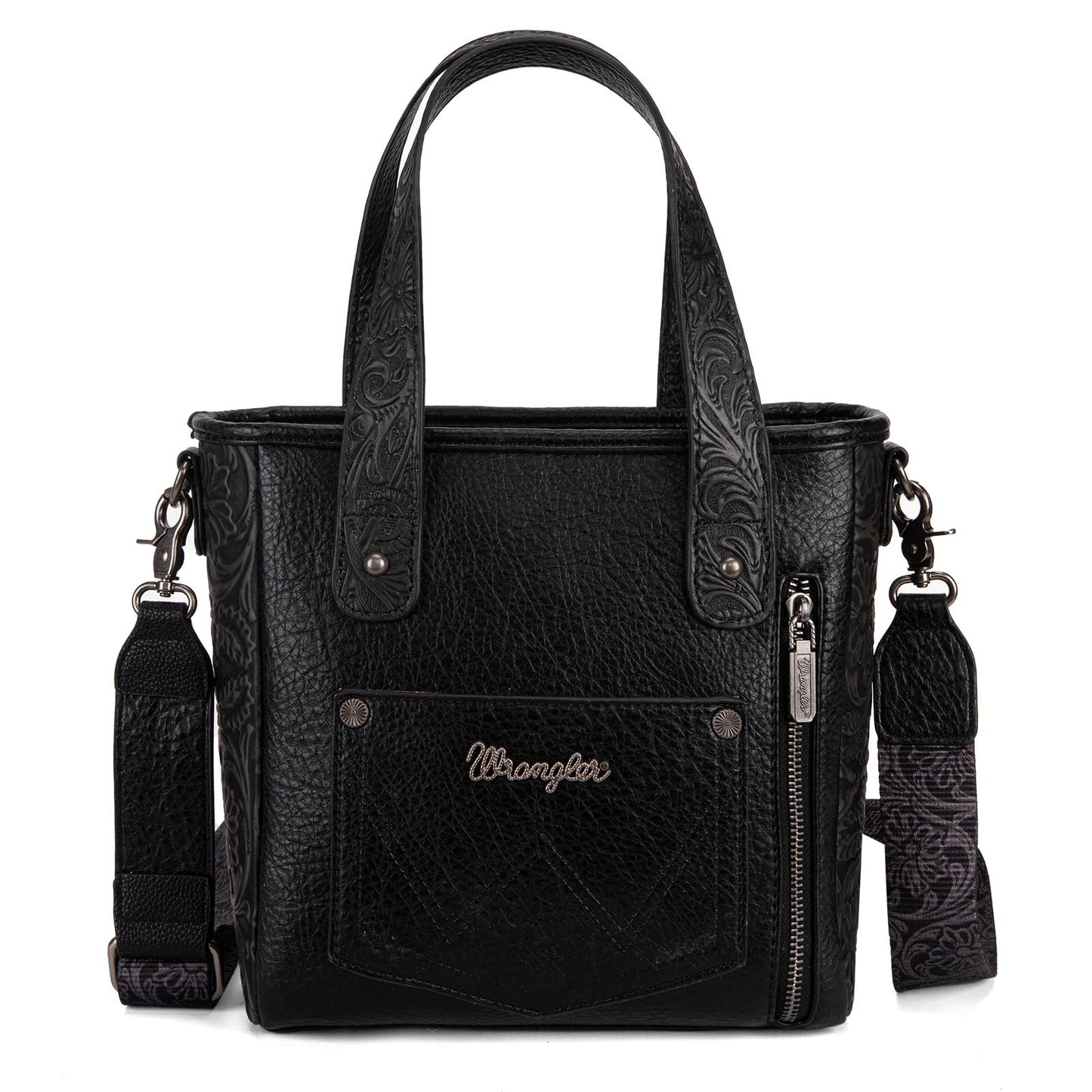 Montana West Wrangler Cowhide Tote Bag for Women Western Tooling Handbag Leather Fringing with Turquoise Stone Concho