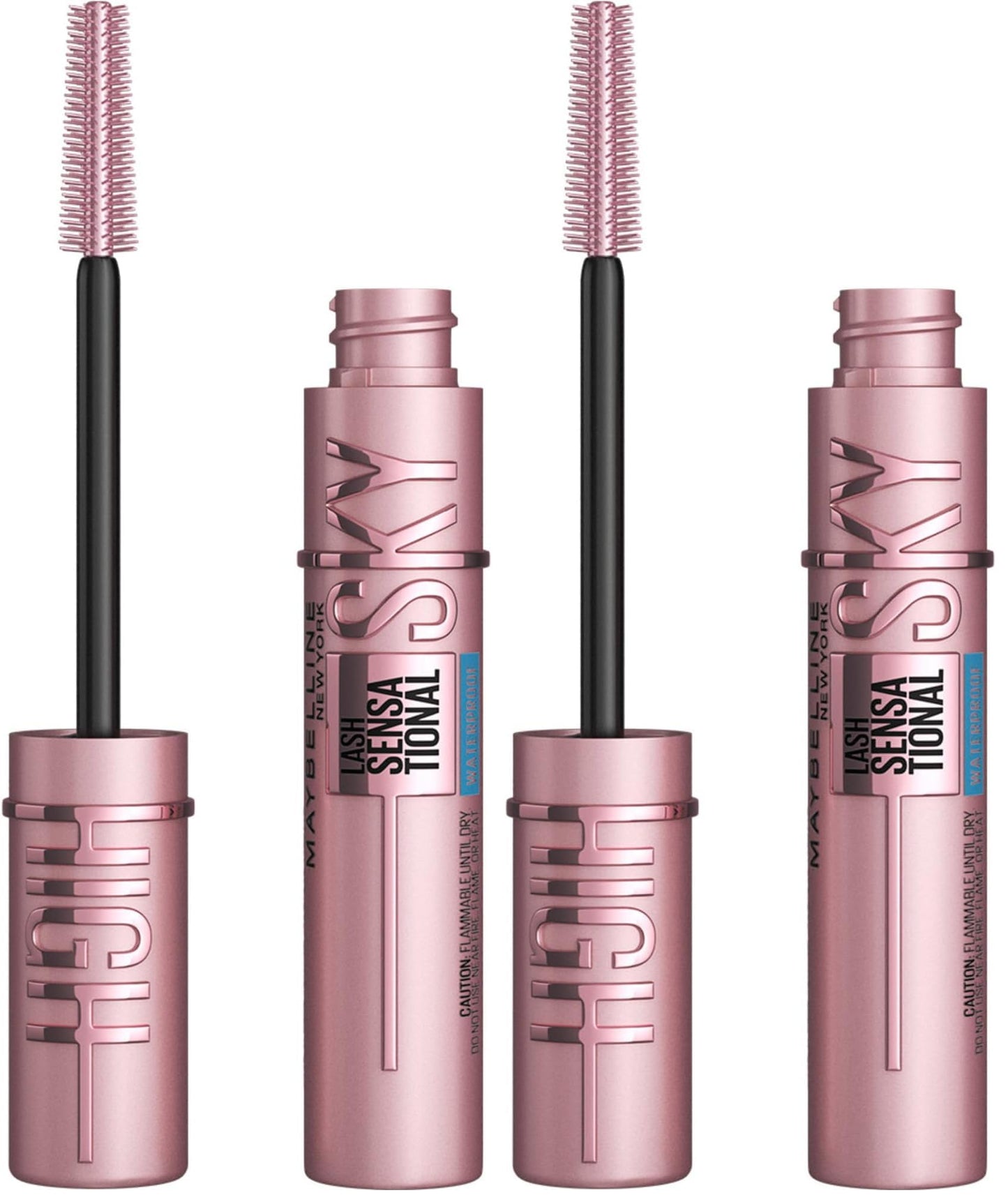 Maybelline Lash Sensational Sky High Washable Mascara Makeup, Volumizing, Lengthening, Defining, Curling, Multiplying, Buildable Formula, Blackest Black, 1 Count