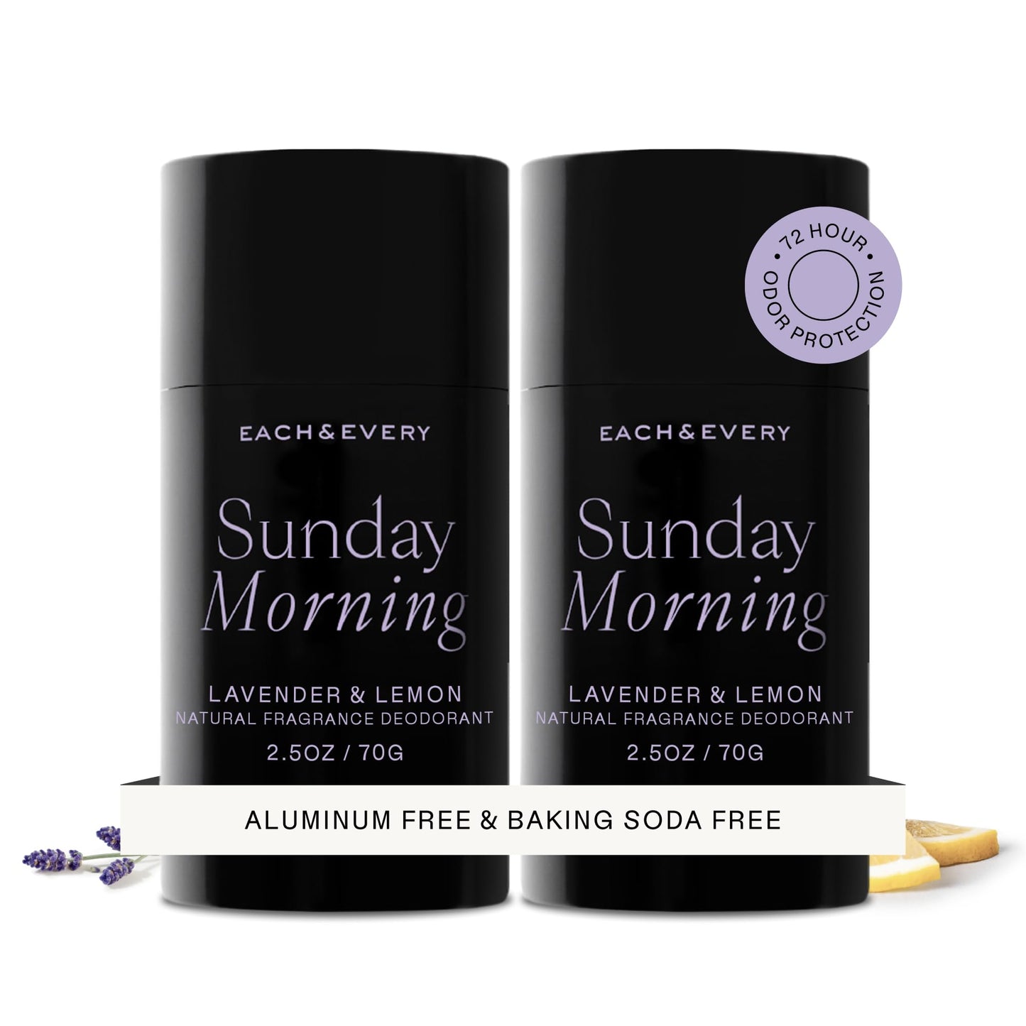 Each & Every Aluminum Free Deodorant for Women & Men – Natural Fragrance 72-Hr Odor Protection, Non-Toxic Deodorant for Sensitive Skin, EWG Verified, Baking Soda Free - Cedar & Vanilla 2 Pack, 2.5oz