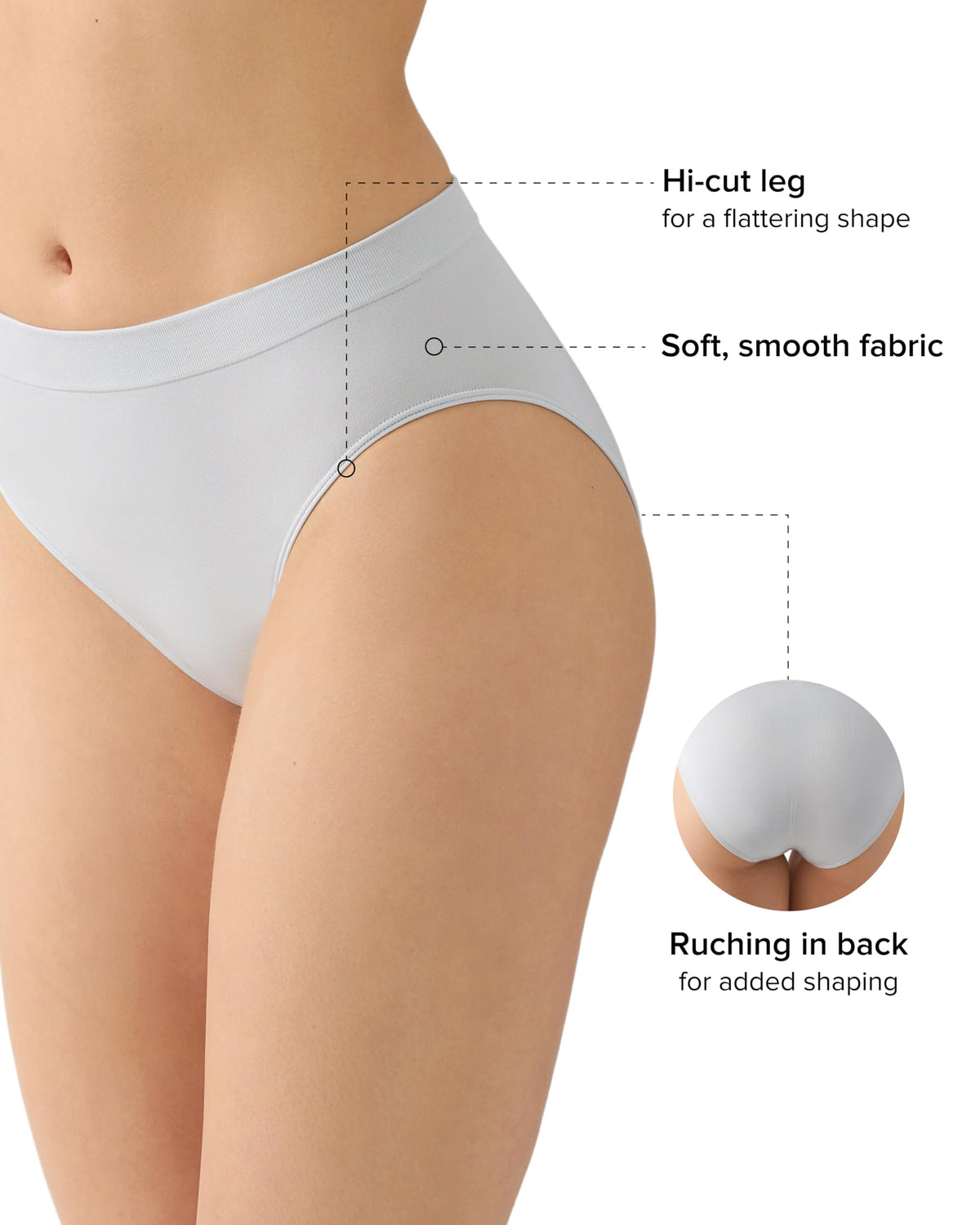 Wacoal Women's B-Smooth Seamless Hi-Cut Brief Panty, 834175