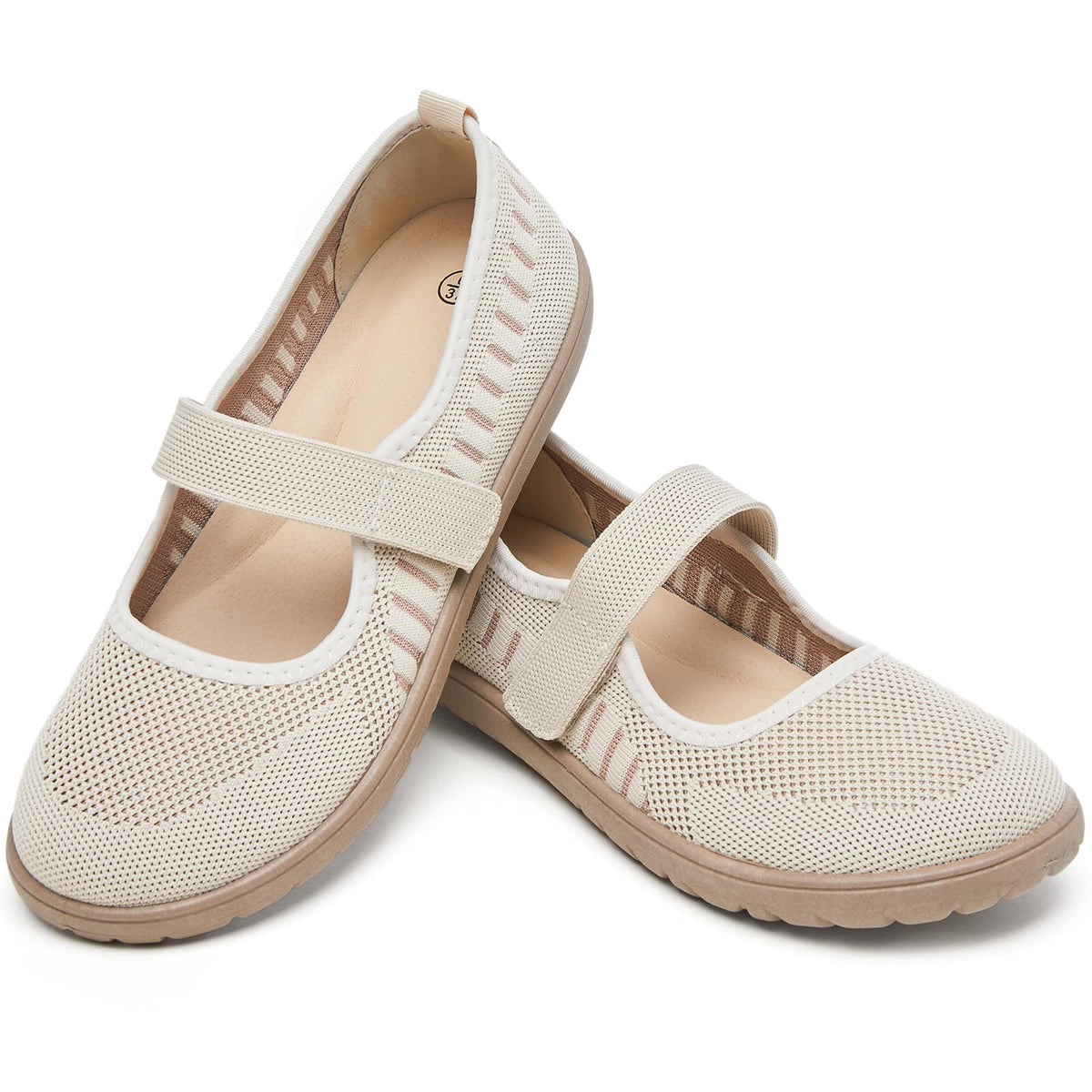 Waluzs Wide Toe Box Flats Shoes Women Knit Mary Jane Dress Shoes WideWaluzs Wide Toe Box Flats Shoes Women Knit Mary Jane Dress Shoes Wide