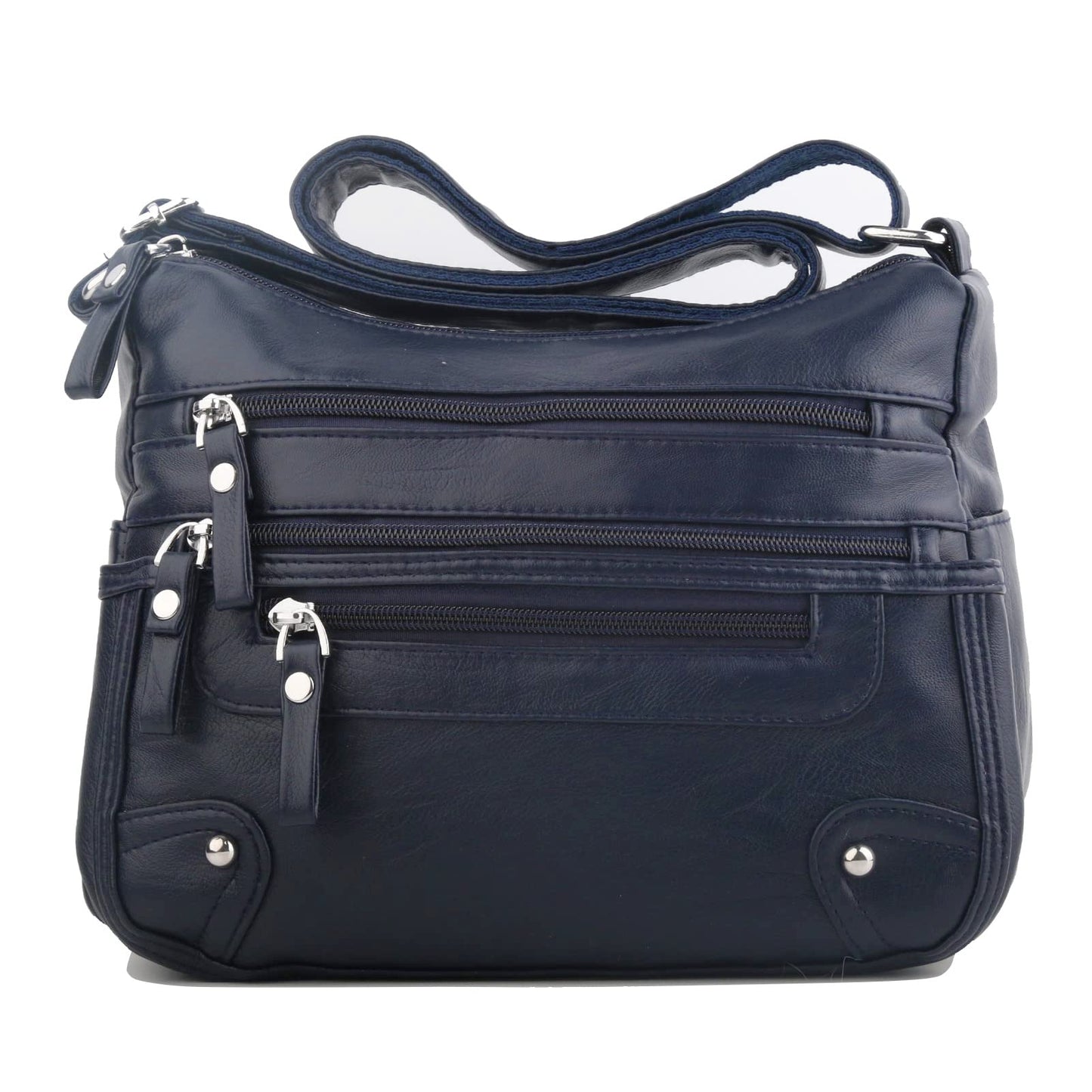ELDA 10 Pockets Crossbody Purses for Women Medium Pocketbooks Lightweight Ladies Satchel Bag Multi Pocket Shoulder Handbag