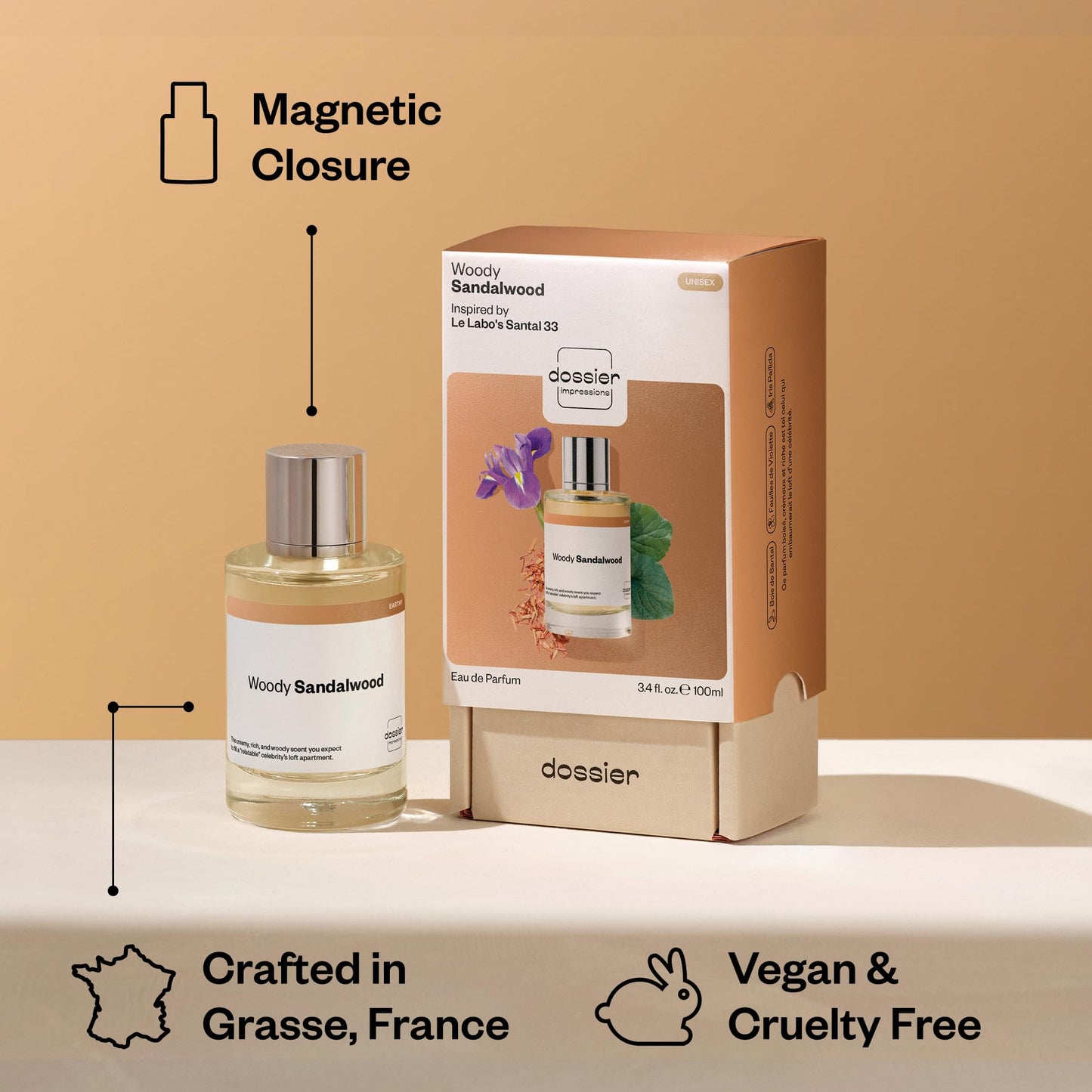 Dossier - Ambery Vanilla - Eau de Parfum - Vanilla Perfume - Inspired by Black Opium - Long-Lasting Fragrance - Feminine - 1.7 fl oz (50ml)