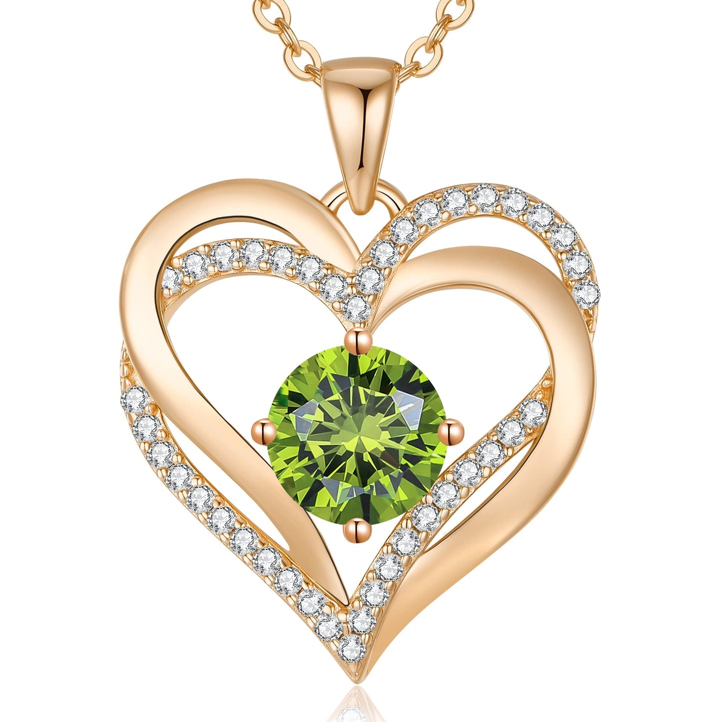 LOUISA SECRET Double Love Heart Birthstone Necklaces for Women, Birthday Gift for Girlfriend, Anniversary Jewelry Gift for Her, 925 Sterling Silver Jewelry Christmas Anniversary Birthday Present Gifts for Wife Girlfriend Mom Grandma Daughter