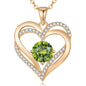LOUISA SECRET Double Love Heart Birthstone Necklaces for Women, Birthday Gift for Girlfriend, Anniversary Jewelry Gift for Her, 925 Sterling Silver Jewelry Christmas Anniversary Birthday Present Gifts for Wife Girlfriend Mom Grandma Daughter