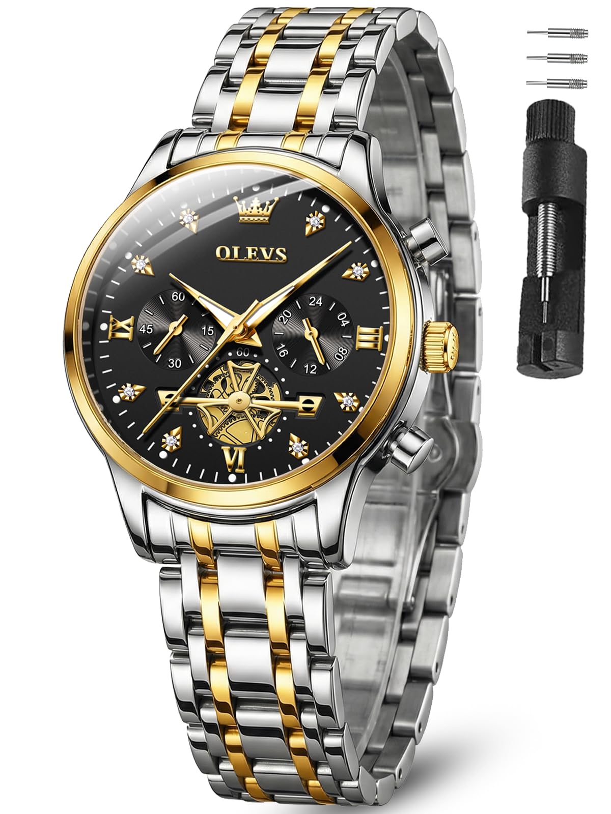 OLEVS Watch Women Silver Watches for Women Luxury for Small Wrists Dress Stainless Steel Women's Wrist Watches Easy to Read Reloj para Mujer Black/Blue/Gold/Green/Pink/Purple