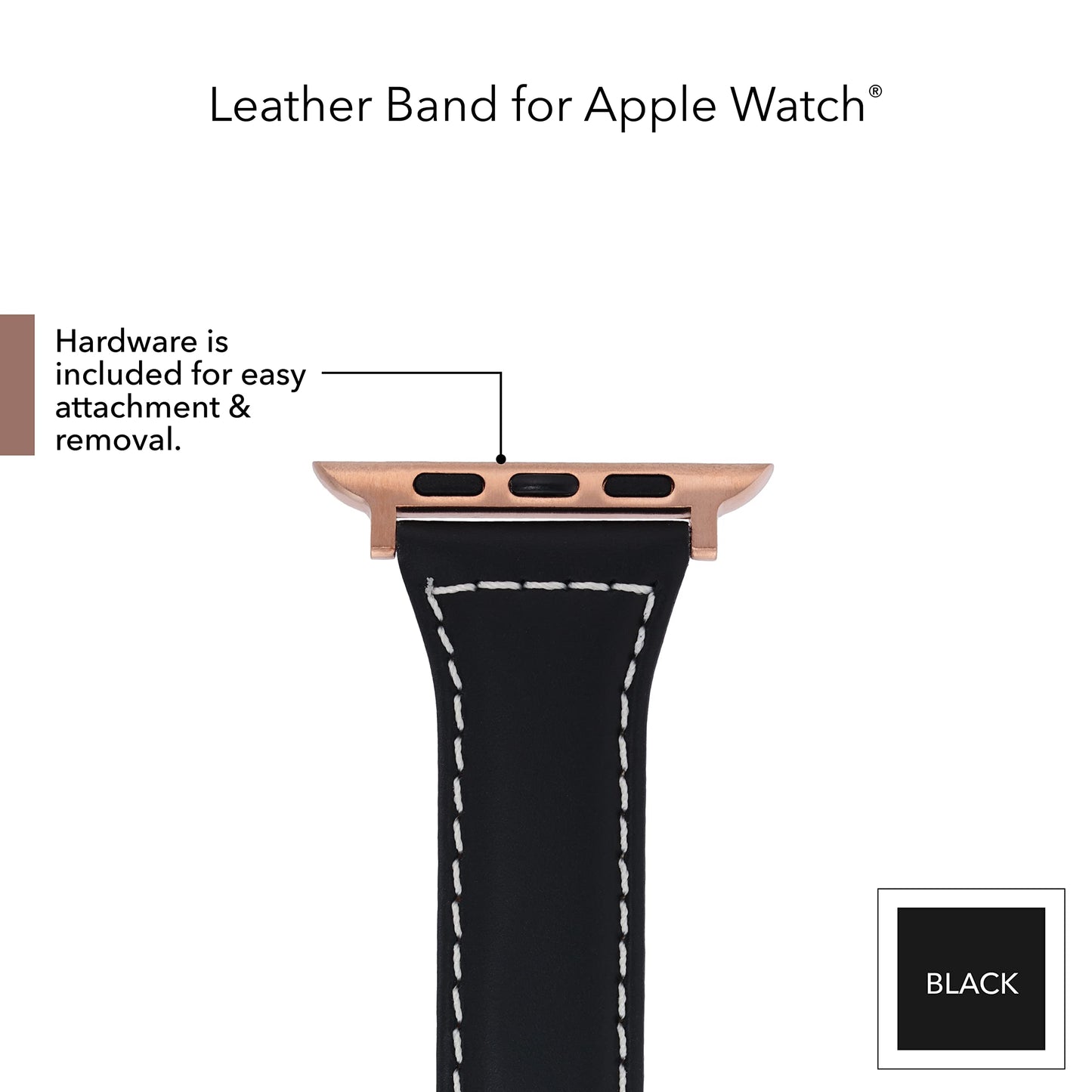 Anne Klein Leather Fashion Band for Apple Watch Secure, Adjustable, Apple Watch Band Replacement, Fits Most Wrists