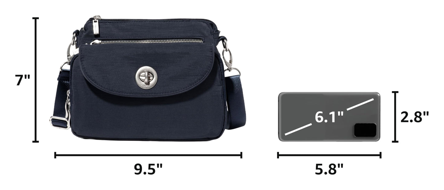 Baggallini Calais Crossbody Bags for Women 10x7 Lightweight Water-Resistant Travel Purse, RFID & Interior Organization