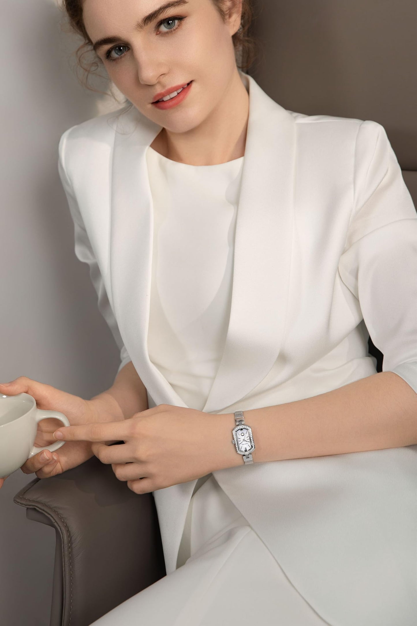 Golden Maple Watches for Women, Small Oval Stainless Steel Case, Mother fo Pearl Dial, Dainty Ladies Watches, Luxury Gifts for Her