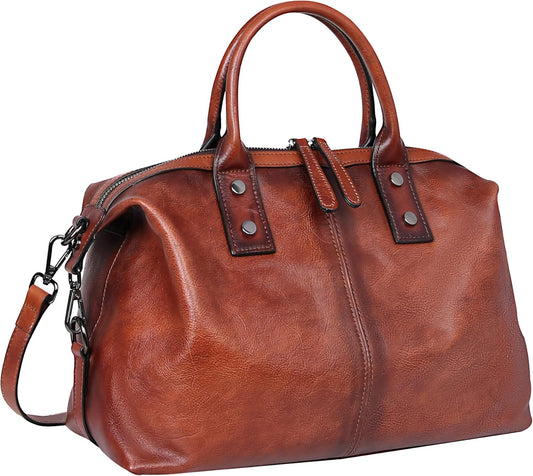 Iswee Satchel Bags Leather Purses for Women Handbag Shoulder Bag Hobo Tote | Retro Vintage Top Handle Cross Body Bag Large Capacity Doctor Bag Work Luxury Classic Design Pocketbooks