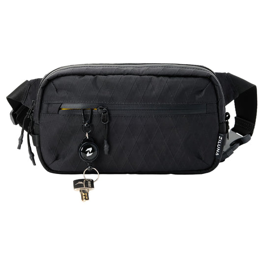 2L Sling Bag for Men & Women - Anti-Theft RFID Blocking Fanny Pack with Lockable Zippers, Water Resistant Lightweight Crossbody Bag for Travel Hiking Running Gym Walking Daily Use(Black)