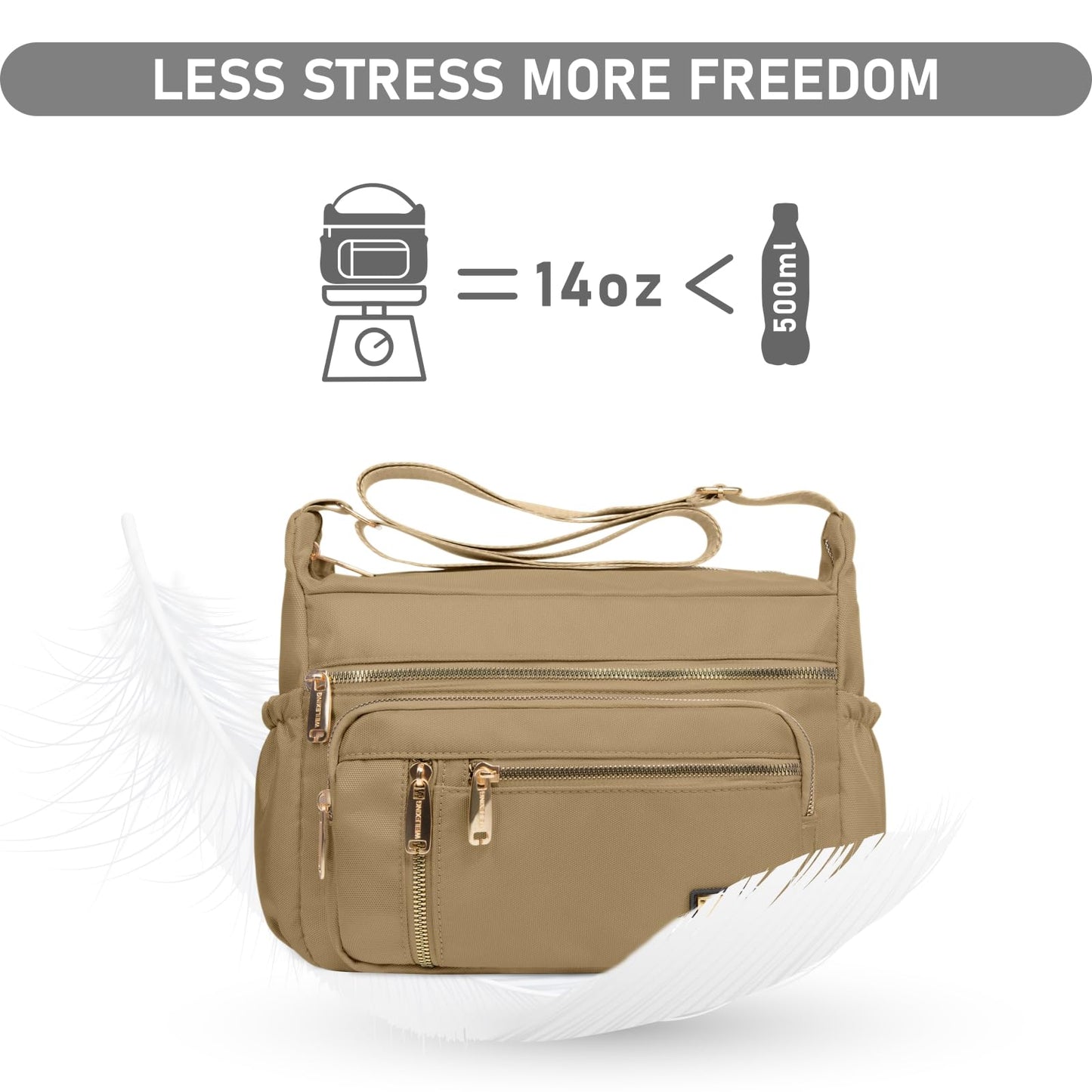 NPBAG Crossbody Bag for Women, Shoulder Purse Handbag Messenger Bag, Trendy Pocketbooks, Waterproof and Multi-Pockets