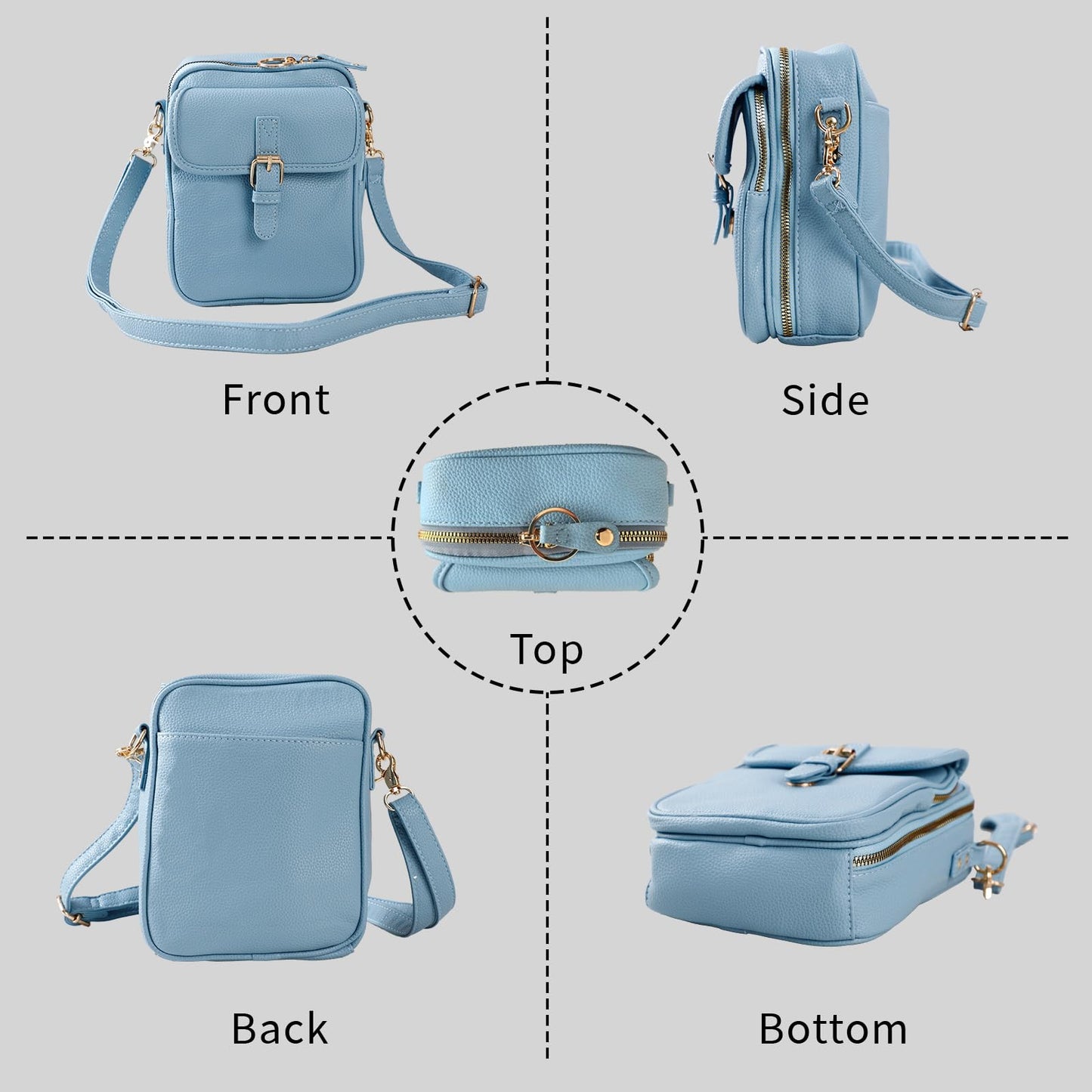 Leather Crossbody Bag for Women,Anti-Theft Messenger Bag with Large Capacity,Built-in Purse Card Slots Shoulder Sling Bag