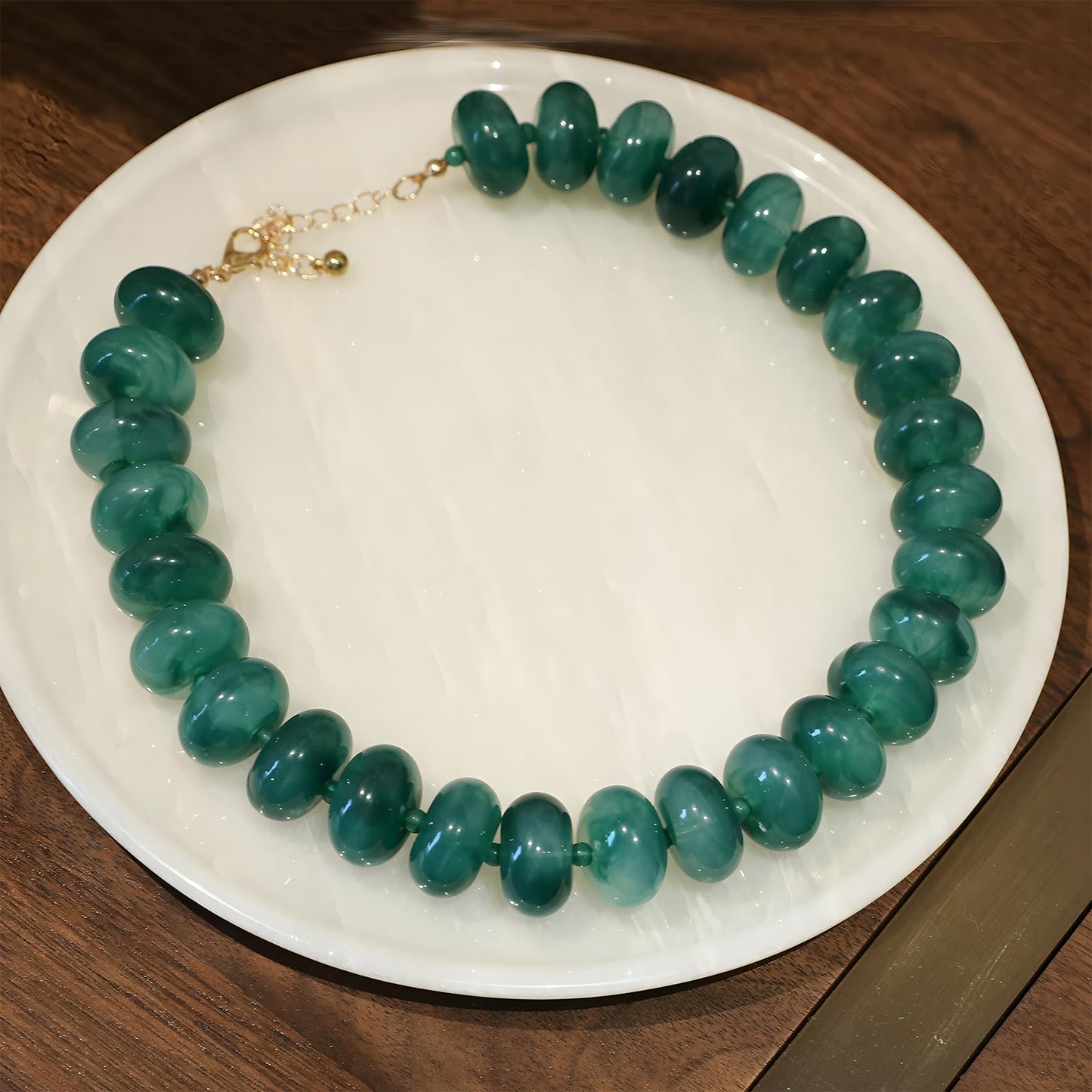 We We Chunky Colorful Beaded Necklace for Women Large Boho Statement Bead Chokers Necklaces Turquoise Blue Big Beads Jewelry Neck Summer Beach