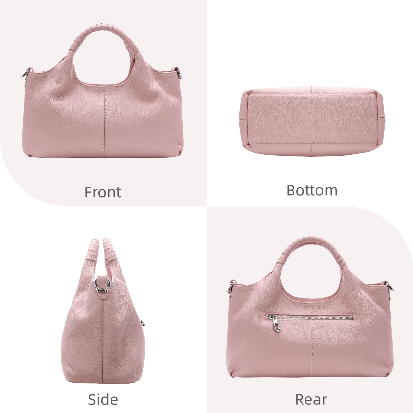 Iswee Leather Satchel Women Purse and Handbag Crossbody Shoulder Bag Hobo | Genuine Cowhide Leather Tote Top Handle Bag Soft & Durable Medium Size Bags with Detachable Multiple Pocketbooks Trendy