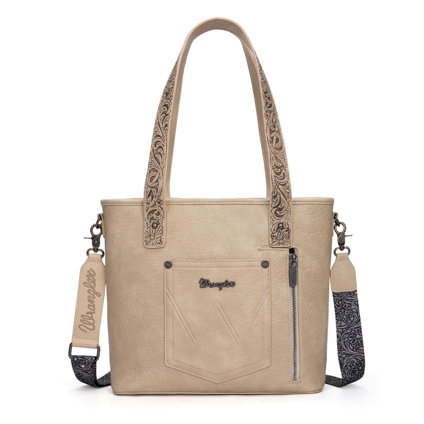 Montana West Wrangler Cowhide Tote Bag for Women Western Tooling Handbag Leather Fringing with Turquoise Stone Concho