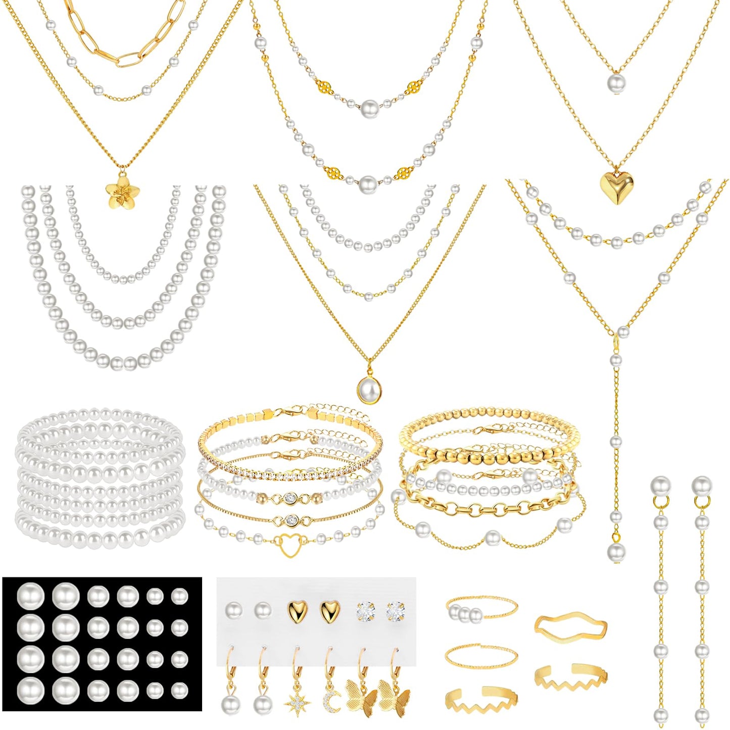 69-Piece Gold Jewelry Set for Women | Necklaces, Bracelets & Earrings