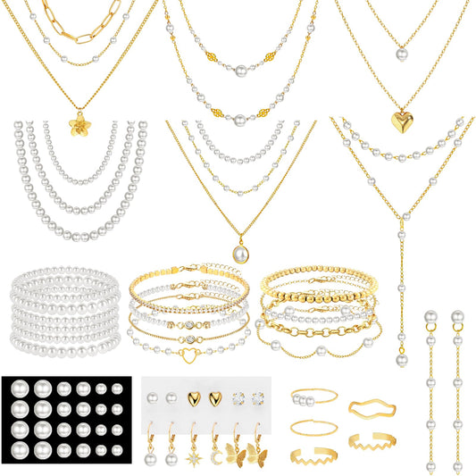 69-Piece Gold Jewelry Set for Women | Necklaces, Bracelets & Earrings