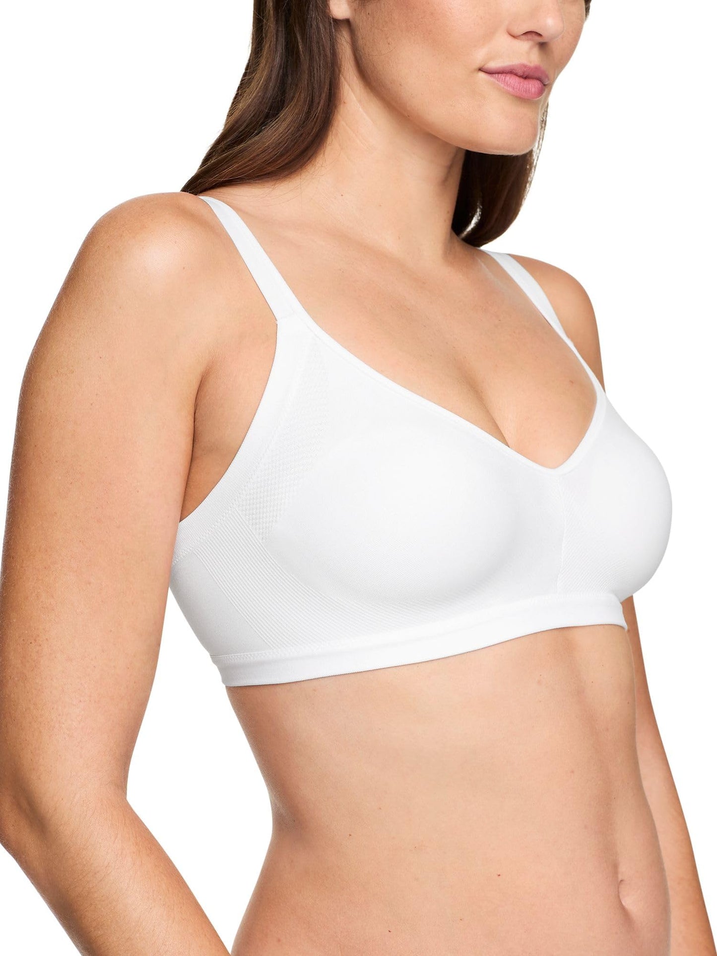 Warner's womens Blissful Benefits Underarm-smoothing With Seamless Stretch Wireless Lightly Lined Comfort Rm3911 T Shirt Bra, White, Medium US