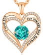 CDE Forever Love Heart Necklaces for Women, Wedding Anniversary, Valentine's，Birthday Mothers Christmas Day Gifts for Mom, Mother, Wife, S925 Silver Jewelry with Birthstone Pendant