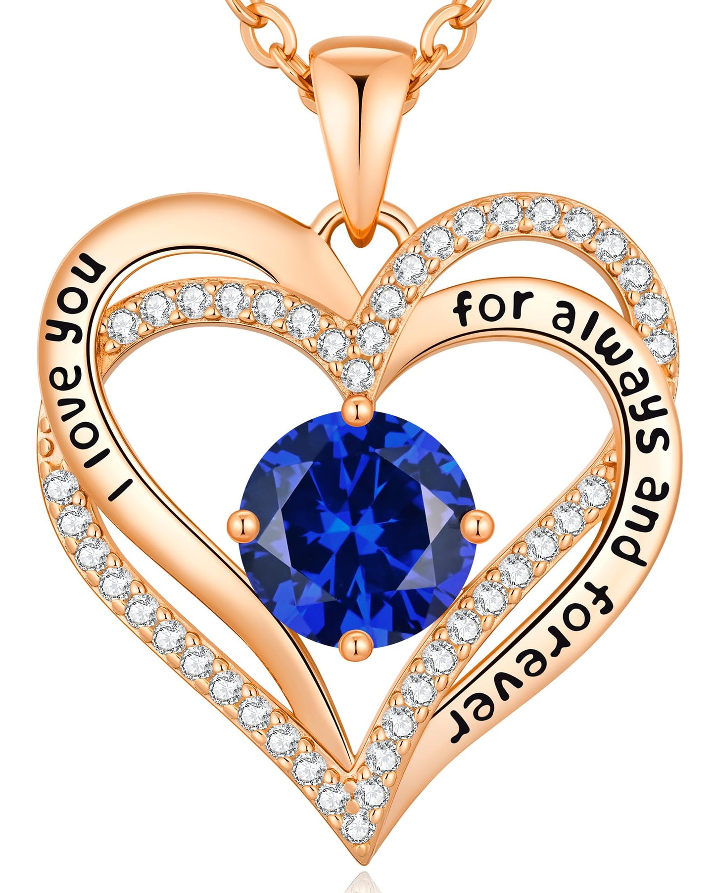 CDE Forever Love Heart Necklaces for Women, Wedding Anniversary, Valentine's，Birthday Mothers Christmas Day Gifts for Mom, Mother, Wife, S925 Silver Jewelry with Birthstone Pendant
