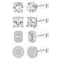 ZELORES 4 Pairs Sterling Silver 5A CZ Stud Earrings for Women 14K Gold Plated Brilliant Celtic Heart Big Stud Earrings Set Cubic Zirconia Earrings Studs for Sensitive Ear