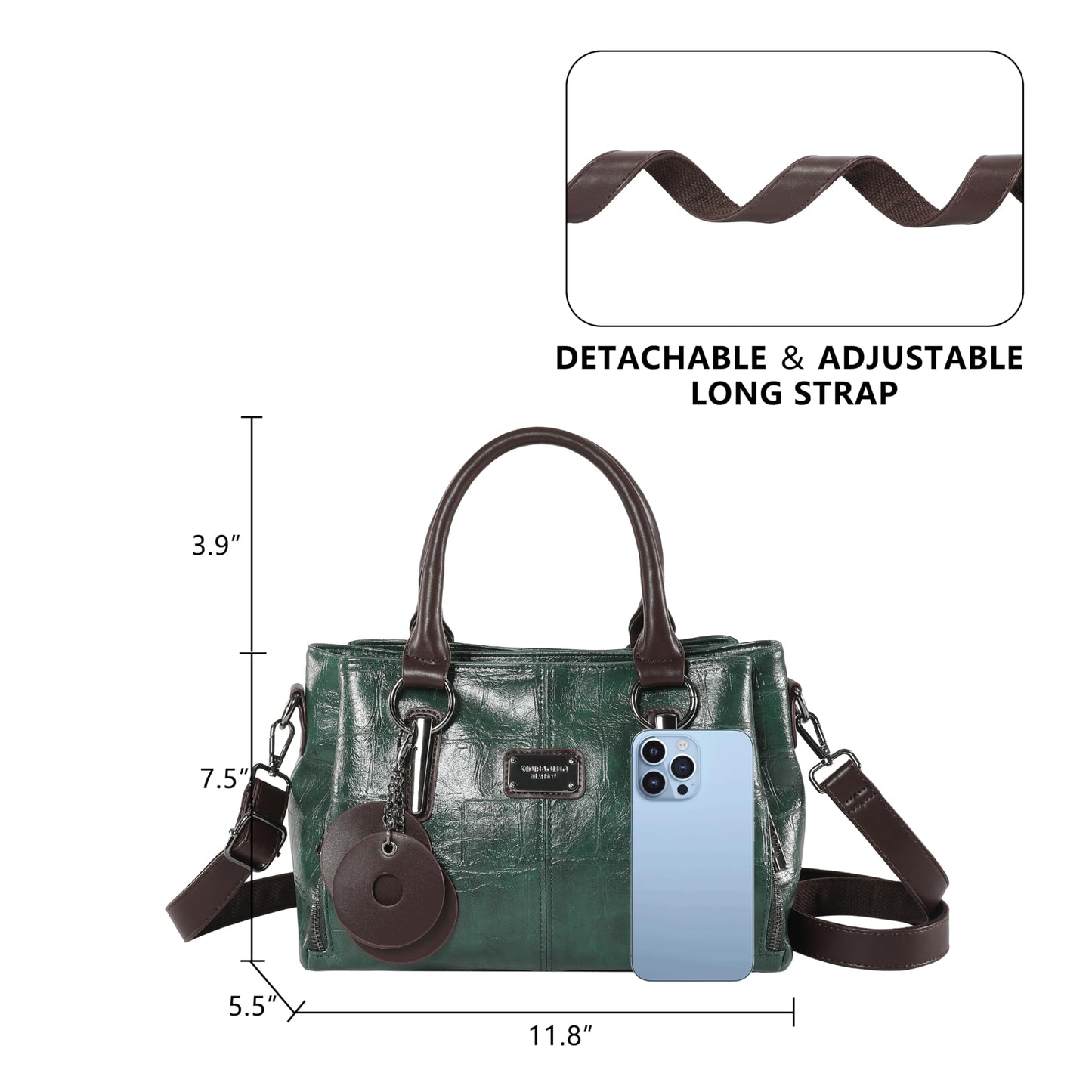 Handbags and Purses for women Vegan Leather Tote Bag for Women Satchel Shoulder Bags Travel Purse with Compartments