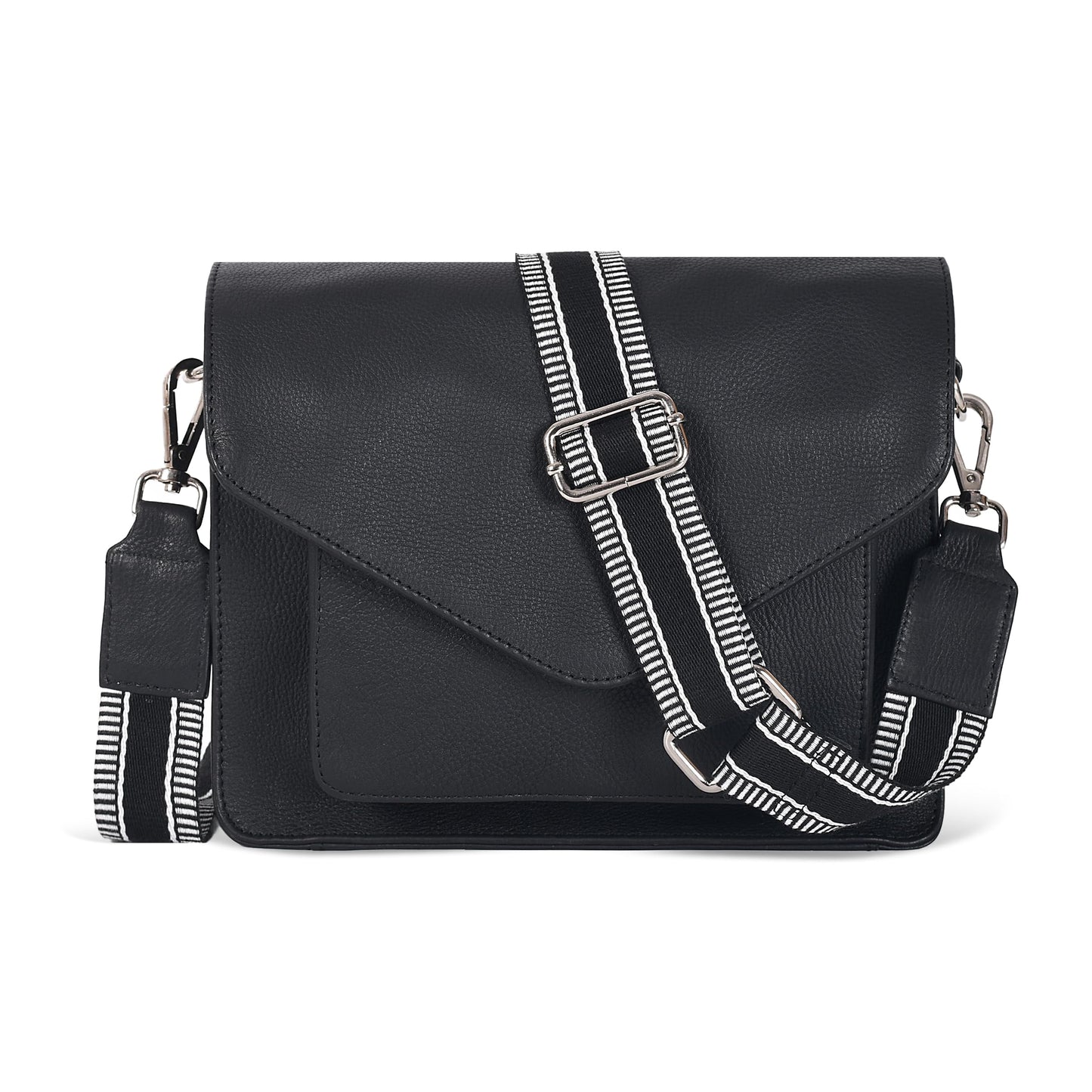 Leather Flapover Crossbody Handbag Purse for Women with Adjustable Strap & Overflap Snap Closure Tote/Bag