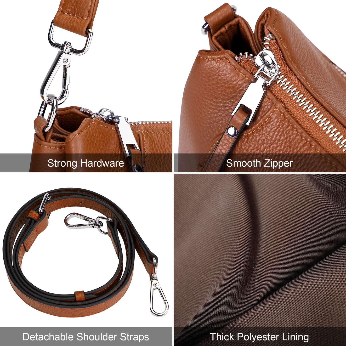 Over Earth Genuine Leather Small Hobo Crossbody Bags for Women Shoulder Purses and Handbags