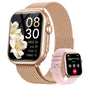 Smart Watch for Women for iPhone Android: 1.85"Smartwatch with Make/Answer Call Sleep Heart Rate SpO2 Blood Pressure Monitor IP68 Waterproof 120+Sport Mode Fitness Tracker 1000mAh Battery 2Bands Pink