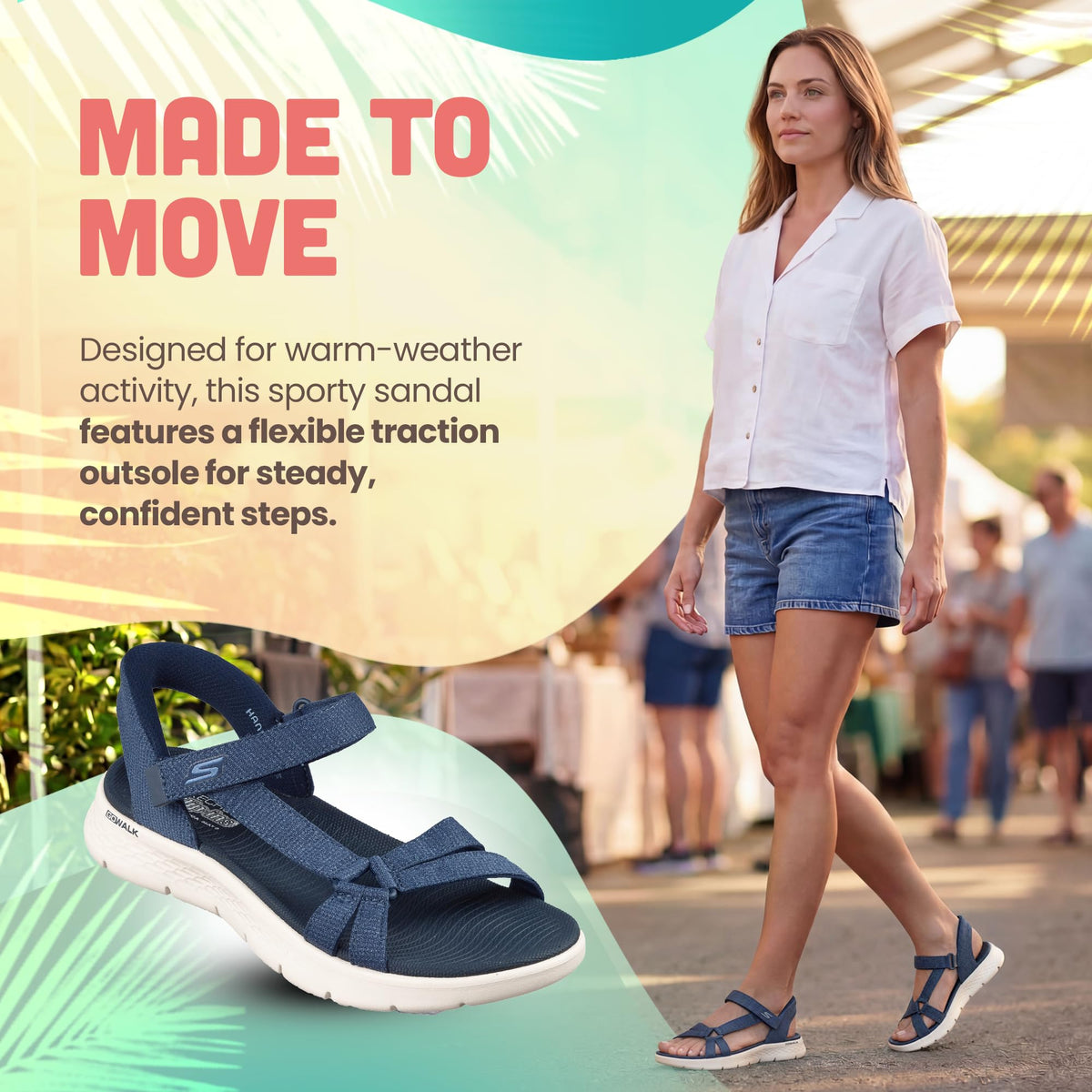 SKECHERS Women's G O Walk Flex Sandal - Illuminate Hands Free Slip-ins Fisherman, Navy, 9SKECHERS Women's GO Walk Flex Sandal - Illuminate Hands Free Slip-ins Fisherman, N…