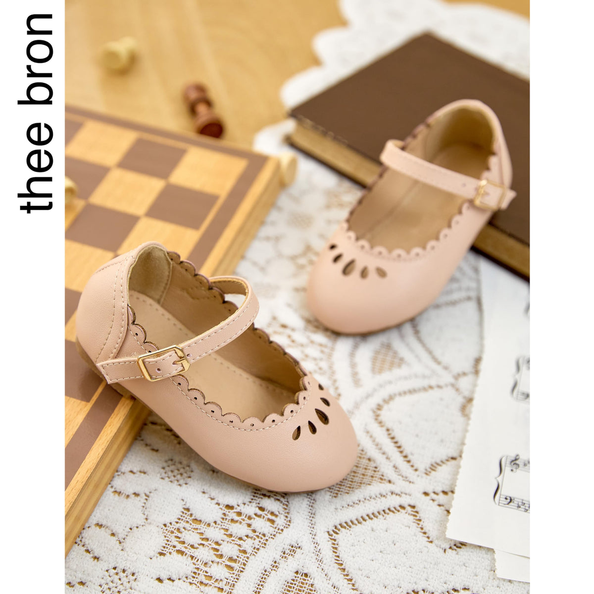 THEE BRON Toddler Mary Janes | Arch Support Leather Dress Shoes | Birthday Party Flats(AF440 Little Kid,Apricot/11M)THEE used Toddler Mary Janes | Arch Support Leather Dress Shoes | Birthday Part…