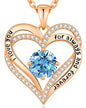 CDE Forever Love Heart Necklaces for Women, Wedding Anniversary, Valentine's，Birthday Mothers Christmas Day Gifts for Mom, Mother, Wife, S925 Silver Jewelry with Birthstone Pendant