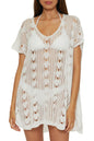 BECCA Venica - Women's Tunic, V-Neck, Casual, Beach Cover Ups for Women, White, Medi (Clearance)