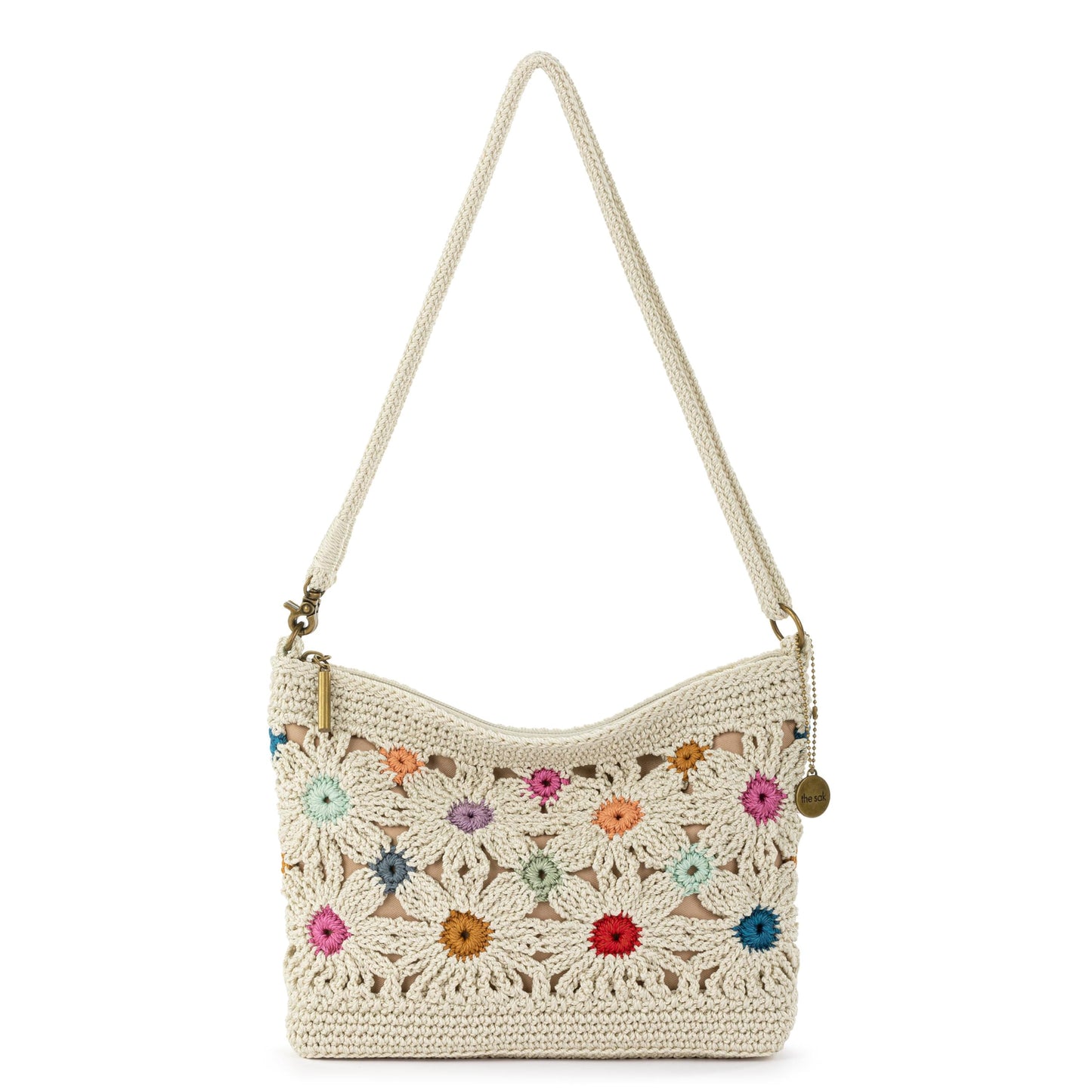 The Sak Lumi Convertible Crossbody Purse - Women's Handbag for Everyday & Travel, 3-in-1 Small Crossbody in Crochet & Leather