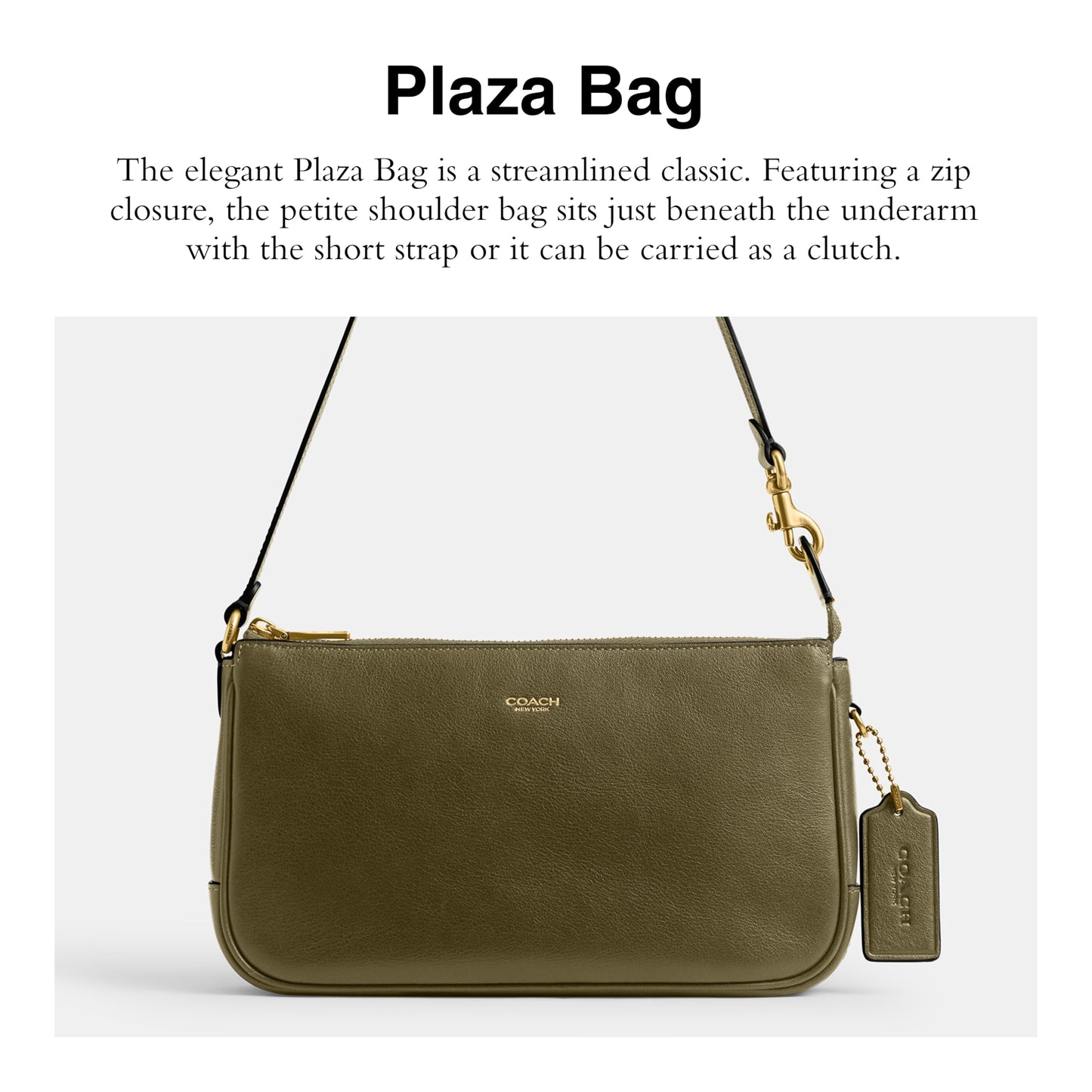 Coach Women's Natural Grain Leather Plaza Bag