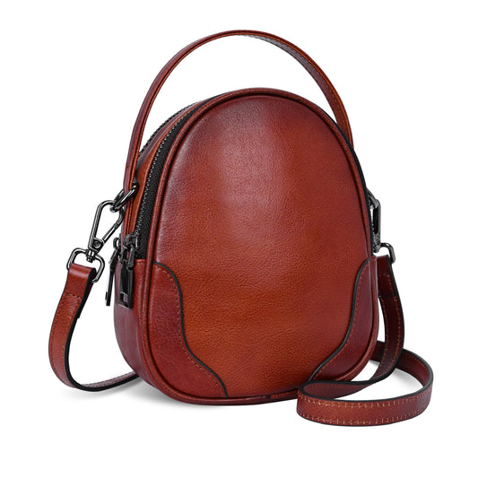 Iswee Small Crossbody Bag for Women Small Leather Shoulder Purse Phone Bag | Designer Satchel Handbags Ladies Pocketbooks with 2 Adjustable Strap 3-Way Carry Multi-pocket Organizer Mini Bag