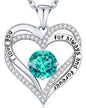 CDE Forever Love Heart Necklaces for Women, Wedding Anniversary, Valentine's，Birthday Mothers Christmas Day Gifts for Mom, Mother, Wife, S925 Silver Jewelry with Birthstone Pendant